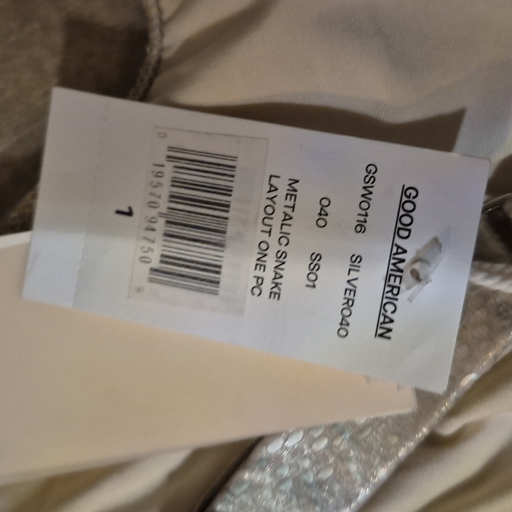 Good American One Piece Swimsuit Gold Metallic Snake Studio54 1-Small NWT - Picture 7 of 12